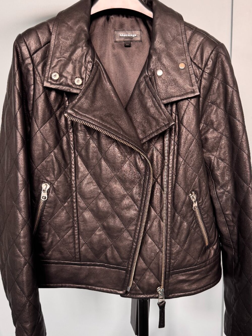 Mackage lambskin moto jacket